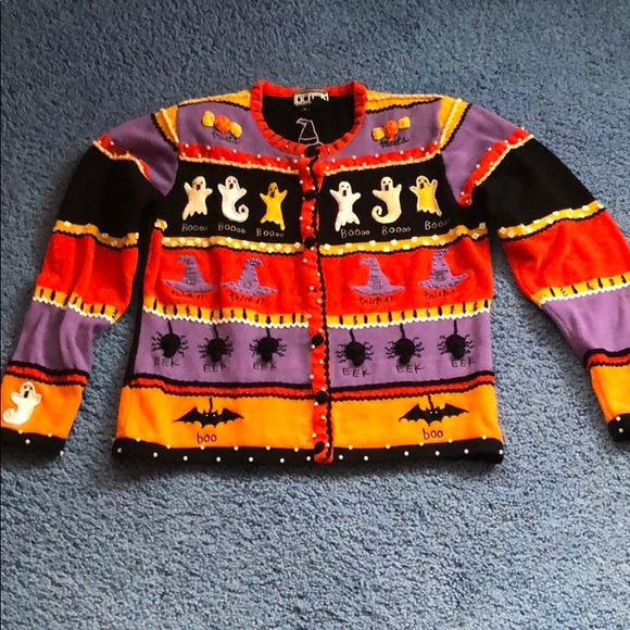 Vintage Halloween Cardigan Sweater 
